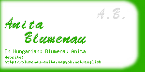 anita blumenau business card